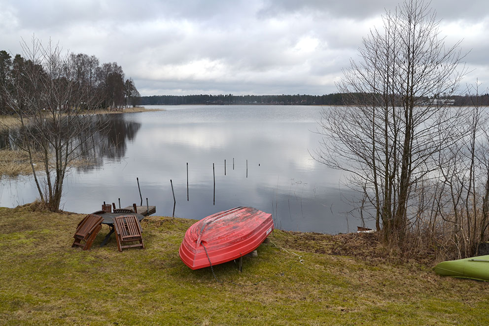 Vy över isfria ytor från Boarpsvägen. 