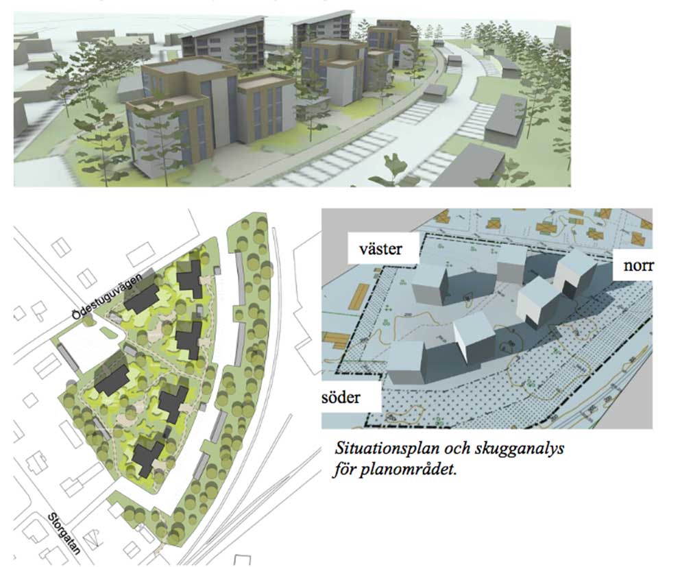 Ett tänkt skissförslag till hur byggnaderna kan komma att se ut i kvarteret Tor. 