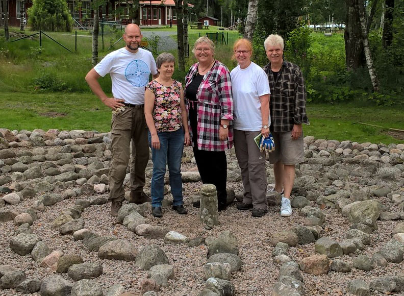 Här är gänget som har renoverat den populära labyrinten. Cristina Virdung, Lasse Björksell, Ann-Christin Wigerman, Monika Svensson och Kennet Pettersson.  