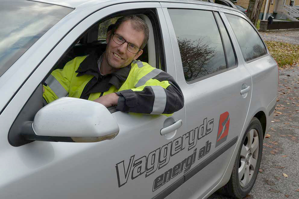 Mattias Olsson är optochef på Vaggeryds energi. 